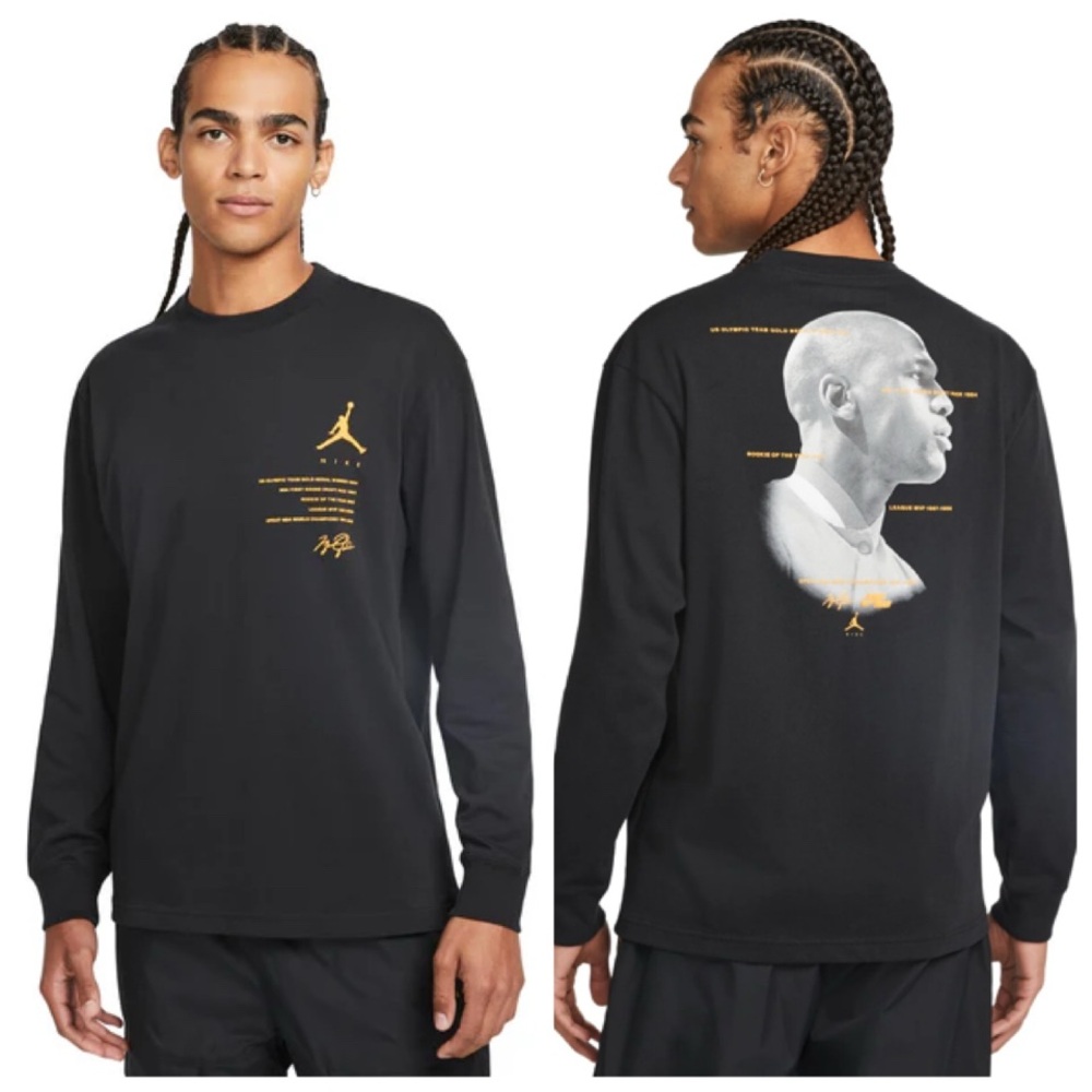 UNIQUE! Like New Air Jordan Jumpman "Legend" Long Sleeve Black T-Shirt, Medium.